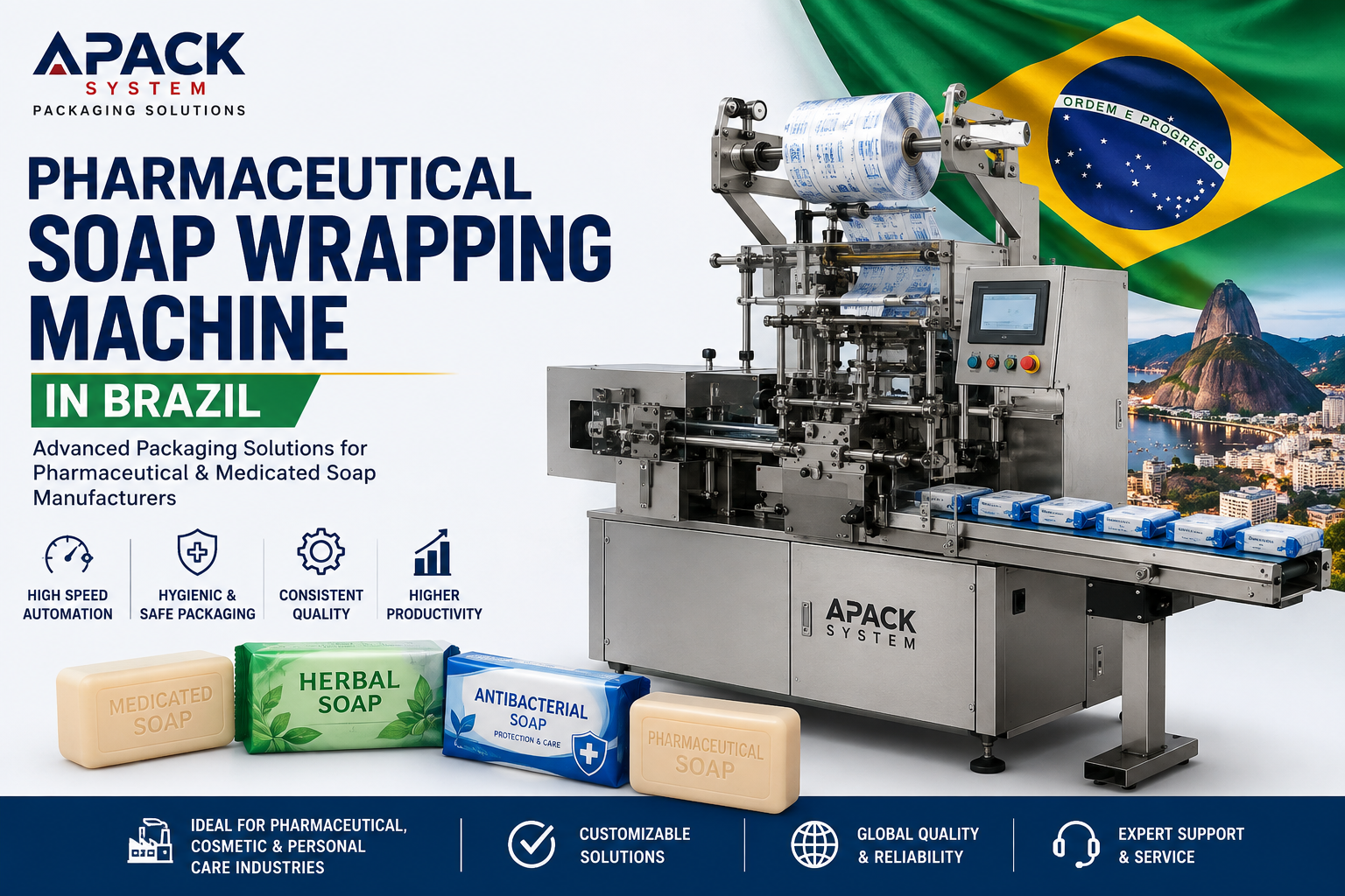 Pharmaceutical Soap Wrapping Machine in Brazil
